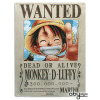 ONE PIECE - kovinska plo??a - Luffy Wanted (28x38)