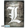 DEATH NOTE - kovinska plo??a - L Symbol (28x38)