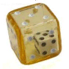 Double Dice 1d6 inside d6 (19mm) Yellow Shell w/internal White/black d6