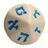 Hebrew 1-10 White/blue d10