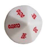 Spanish Worded 1-10 White/red d10