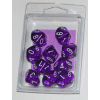 Translucent D10 10-Set Purple w/white