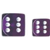 Translucent D6 16mm (12 Dice) Purple w/white