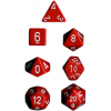 Opaque Polyhedral 7-Set Red w/white