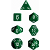 Opaque Polyhedral 7-Set Green w/white