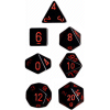 Opaque Polyhedral 7-Set Black w/red