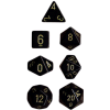 Opaque Polyhedral 7-Set Black w/gold