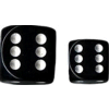 Opaque D6 12mm (36 Dice) Black w/white