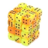 Gemini? D6 12mm (36 Dice) Orange-Yellow w/black