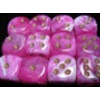 D6 16 mm (12 Dice) Vortex Pink w/gold