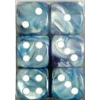 D6 16 mm (12 Dice) Lustrous? Slate w/white