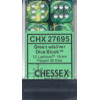 D6 16 mm (12 Dice) Lustrous? Green w/silver