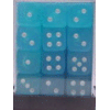 D6 12mm (36 Dice) Frosted? Caribbean Blue? w/white