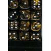 D6 12mm (36 Dice) Leaf? Black Gold w/silver