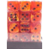 D6 12mm (36 Dice) Vortex Orange w/black