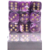 D6 12mm (36 Dice) Vortex Purple w/gold