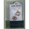 Silver-Plated Metallic 16mm d6 with pips Pair (2)