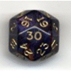 30-Sided Dice Shimmer Purple w/gold d30