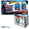 DC COMICS - komplet skodelica + obesek za klju?e + zna?ke - Superman